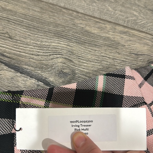 NEW • VERONICA BEARD • Women’s Irving Pant Checkered Pink Black Straight Leg 4 - Picture 5 of 5